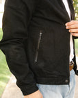 Single Riders Jacket With Collar- Black (R901-S)