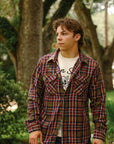 Slubby Flannel Shirt- Red (502554)
