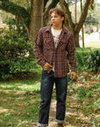 Slubby Flannel Shirt- Red (502554)