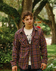 Slubby Flannel Shirt- Red (502554)