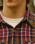 Slubby Flannel Shirt- Red (502554)