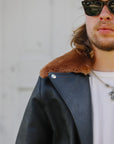 Sumi Dyed Double Riders Jacket- Saddle Dyed Horsehide Black (SHR-58)