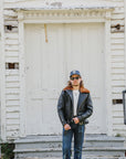 Sumi Dyed Double Riders Jacket- Saddle Dyed Horsehide Black (SHR-58)