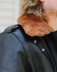 Sumi Dyed Double Riders Jacket- Saddle Dyed Horsehide Black (SHR-58)