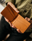 Recycled Leather Utility Bifold - Saddle Tan