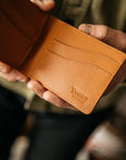 Recycled Leather Utility Bifold - Saddle Tan