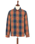 Indigofera Webster Shirt- Heavy Cotton Check, Navy / Orange / Turquoise