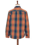 Indigofera Webster Shirt- Heavy Cotton Check, Navy / Orange / Turquoise