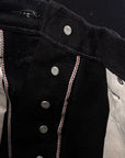 888-SBG 21oz Selvedge Denim Medium/High Rise Tapered Cut Jeans - Superblack (Fades To Grey)