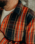 Indigofera Webster Shirt- Heavy Cotton Check, Navy / Orange / Turquoise