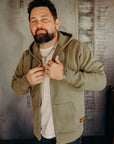14oz Ultra Heavyweight Loopwheel Cotton Zippered Hoodie - Olive IHSW-10-OLV