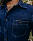 10oz Selvedge Denim Work Shirt - Indigo Overdyed Blue