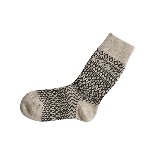 Wool Jacquard Socks - Oatmeal