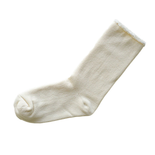 Silk Cotton Lounge Socks - Ivory
