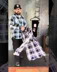 9oz Selvedge American Check Work Shirt - Purple IHSH-382-PUR