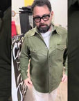 9oz Military Serge CPO Shirt - Olive IHSH-381-OLV