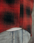 Ultra Heavy Flannel Ombré Check Western Shirt - Red/Black IHSH-130-RED