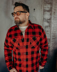 Ultra Heavy Flannel Buffalo Check Work Shirt - Red/Black