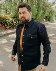 16oz Denim CPO Shirt - Superblack (Fades To Grey) Non-Selvedge IHSH-362-BLK