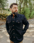 16oz Denim CPO Shirt - Superblack (Fades To Grey) Non-Selvedge IHSH-362-BLK