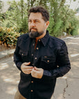 16oz Non-Selvedge Denim CPO Shirt - Superblack (Fades To Grey)