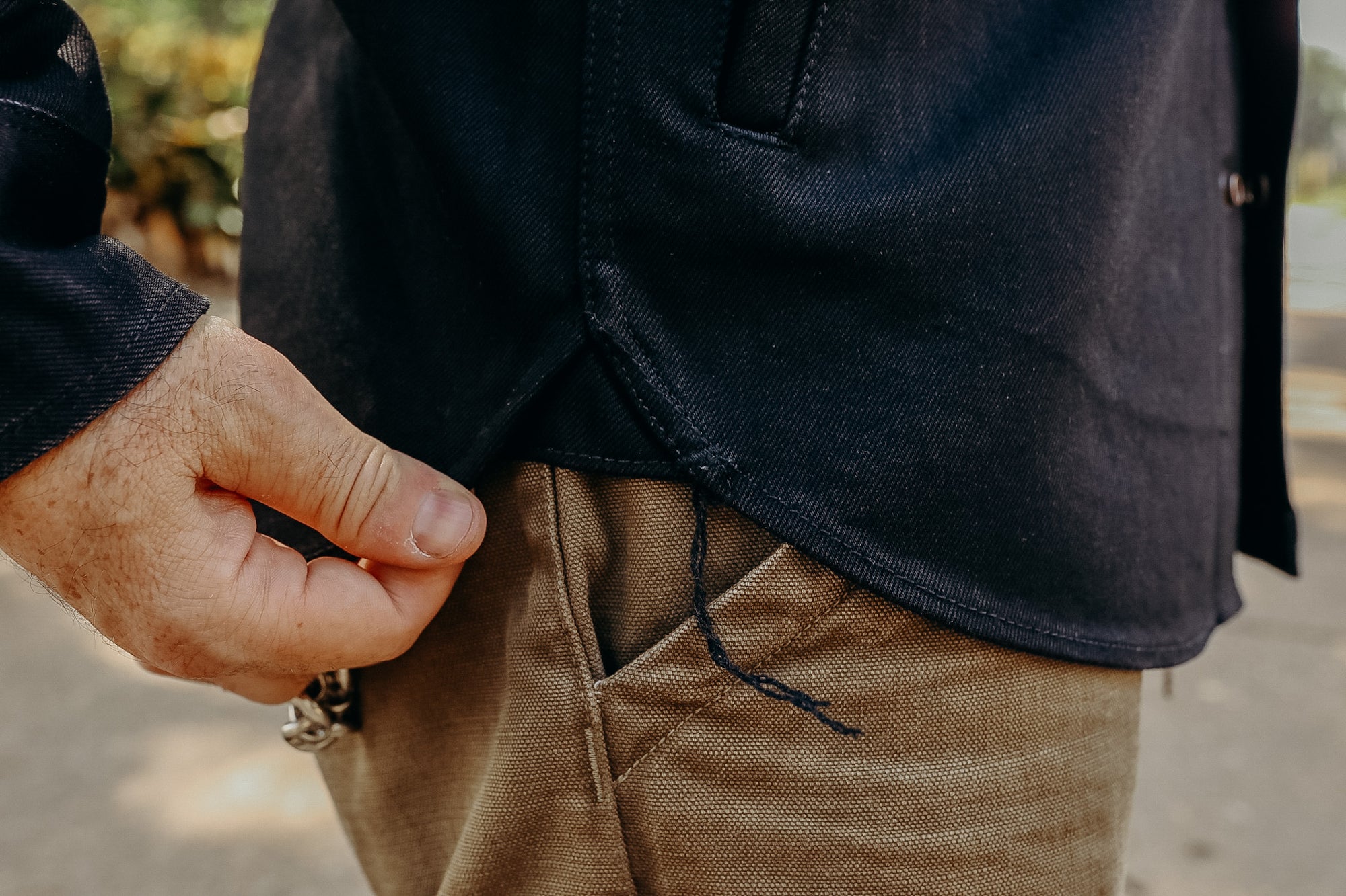 16oz Denim CPO Shirt - Superblack (Fades To Grey) Non-Selvedge IHSH-362-BLK