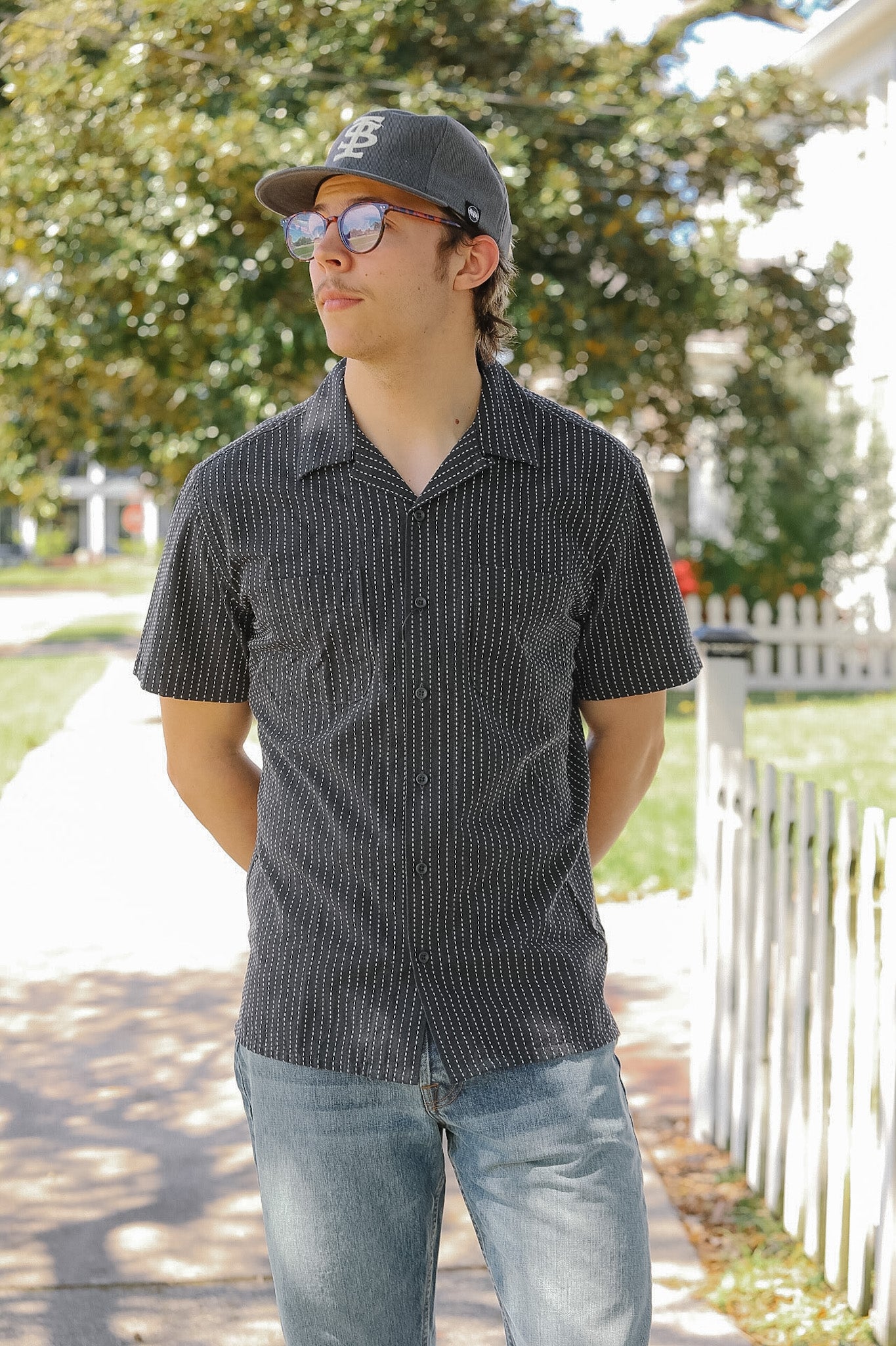 Typewriter Stitch Shirts ブラック The Utility Shirt in Black Indigo Sashiko | Taylor Stitch