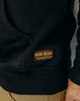 14oz Ultra Heavyweight Loopwheel Cotton Hoodie - Black IHSW-49-BLK