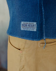 1301 Waffle Knit Long Sleeved Crew Neck Thermal Top - Indigo Dyed IHTL-1301-IND