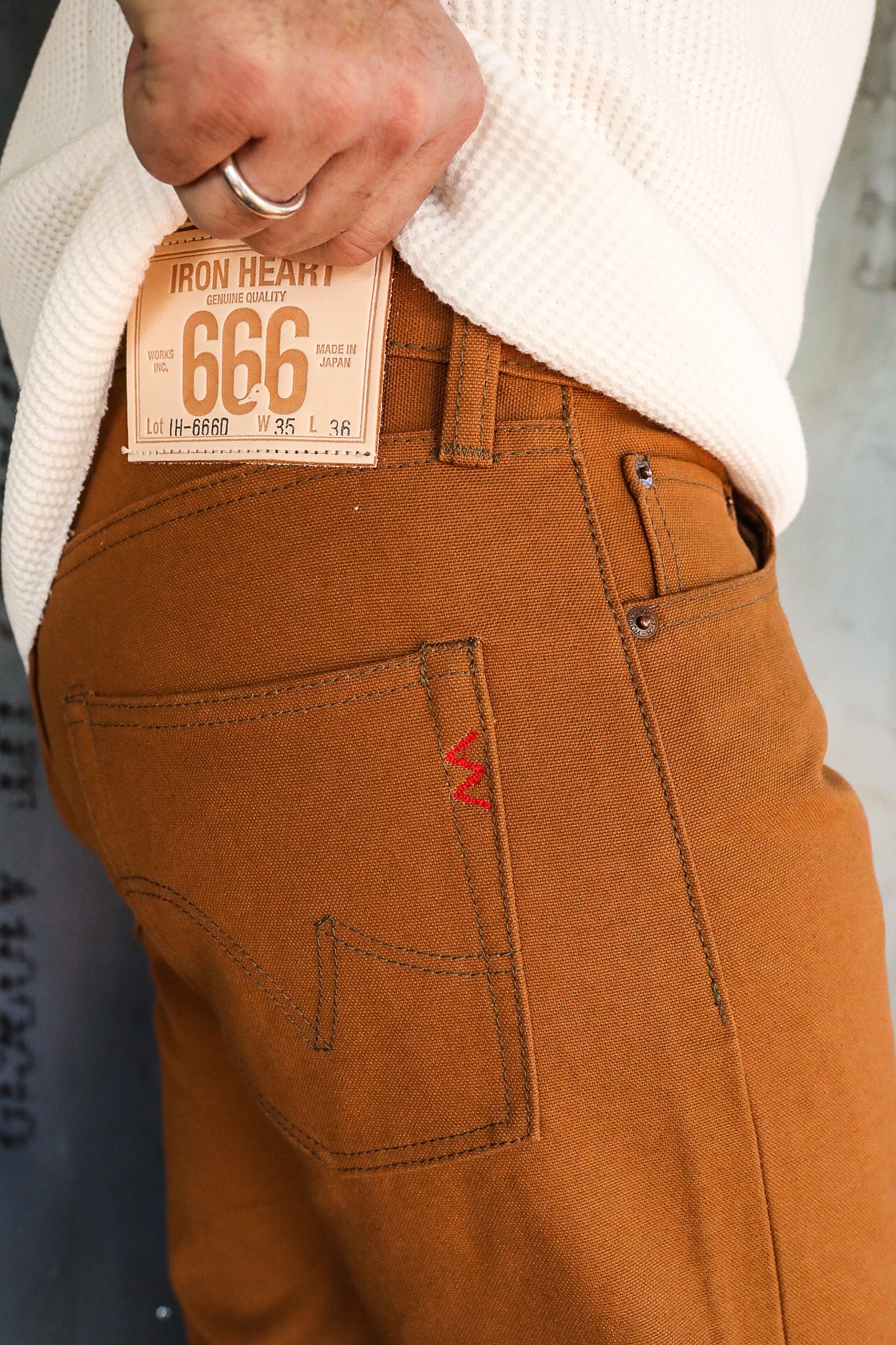 17oz Duck Slim Straight 666 Cut Jeans - Brown