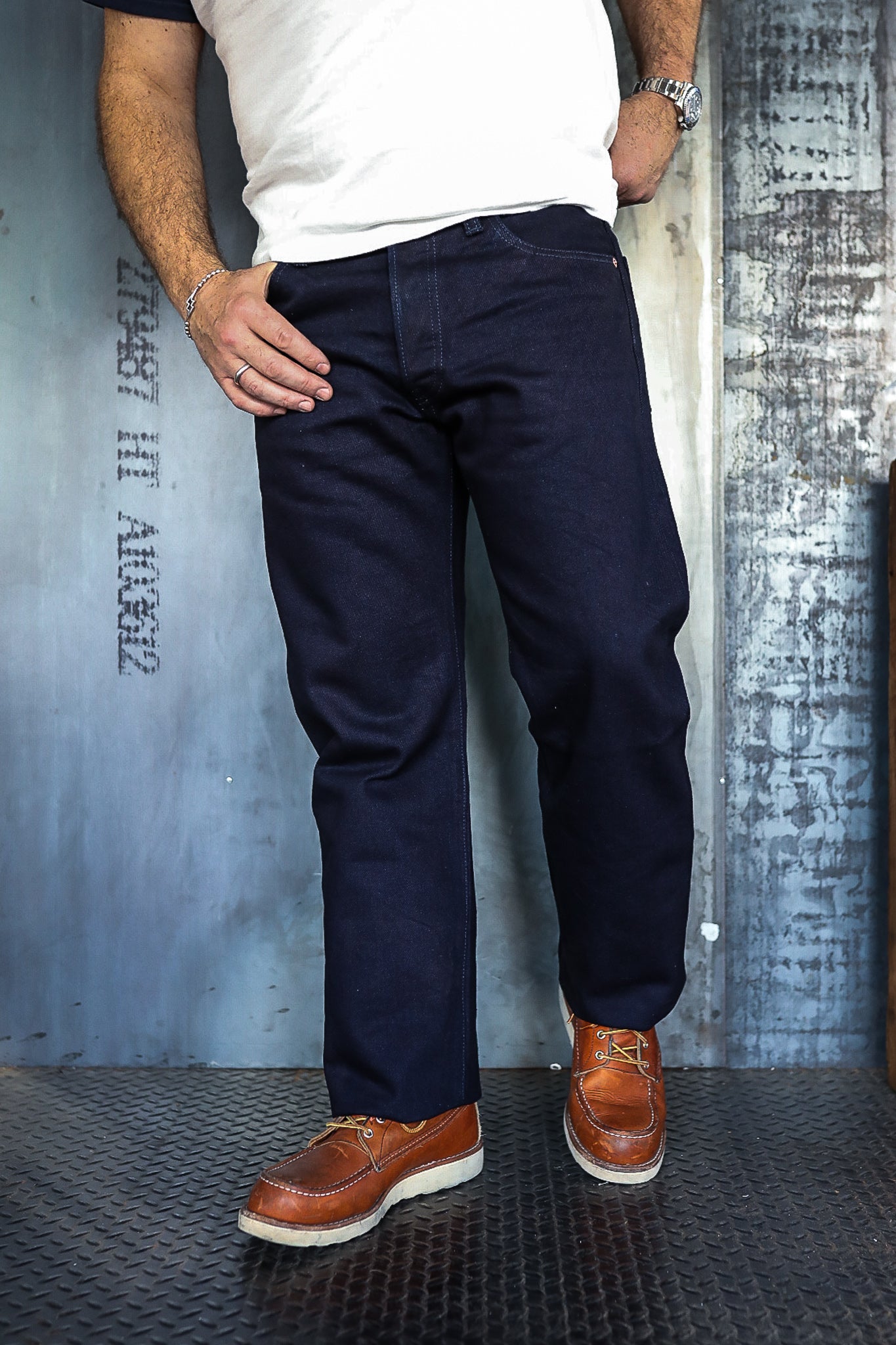 14oz Selvedge Denim Straight Cut Jeans - Indigo/Indigo