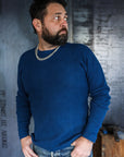 1301 Waffle Knit Long Sleeved Crew Neck Thermal Top - Indigo Dyed IHTL-1301-IND