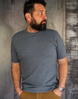 No. 8 Slub Nep s/s T-Shirt - Gray Blue