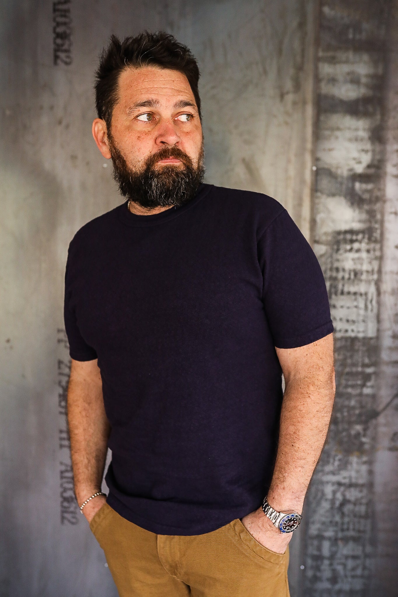 No.8 SLUB NEP SHORT SLEEVE T-SHIRT - NAVY – Iron Shop Provisions