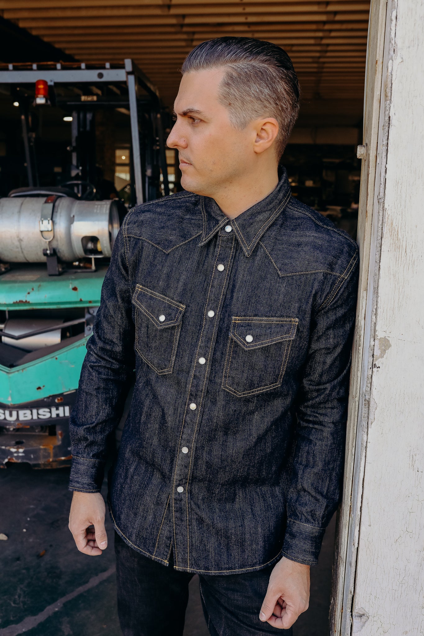 Flat Head Western Shirt - 10oz Indigo Denim – Iron Shop Provisions