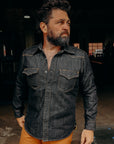 12oz Selvedge Denim Western Shirt - Black IHSH-33-BLK