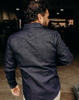 12oz Selvedge Denim Western Shirt With Tonal Stitching - Indigo IHSH-33-T