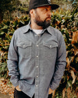 10oz Selvedge Chambray Single Yoke Western Shirt - Blue IHSH-13-BLU