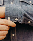 10oz Selvedge Chambray Single Yoke Western Shirt - Blue IHSH-13-BLU