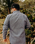10oz Selvedge Chambray Single Yoke Western Shirt - Blue IHSH-13-BLU