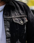 16oz Slubby Selvedge Denim Type III Jacket - Indigo Overdyed Black IH-526J-SLBod