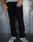 14oz Selvedge Denim Super Slim Jeans 555 - Indigo Overdyed Black IH-555S-142OD