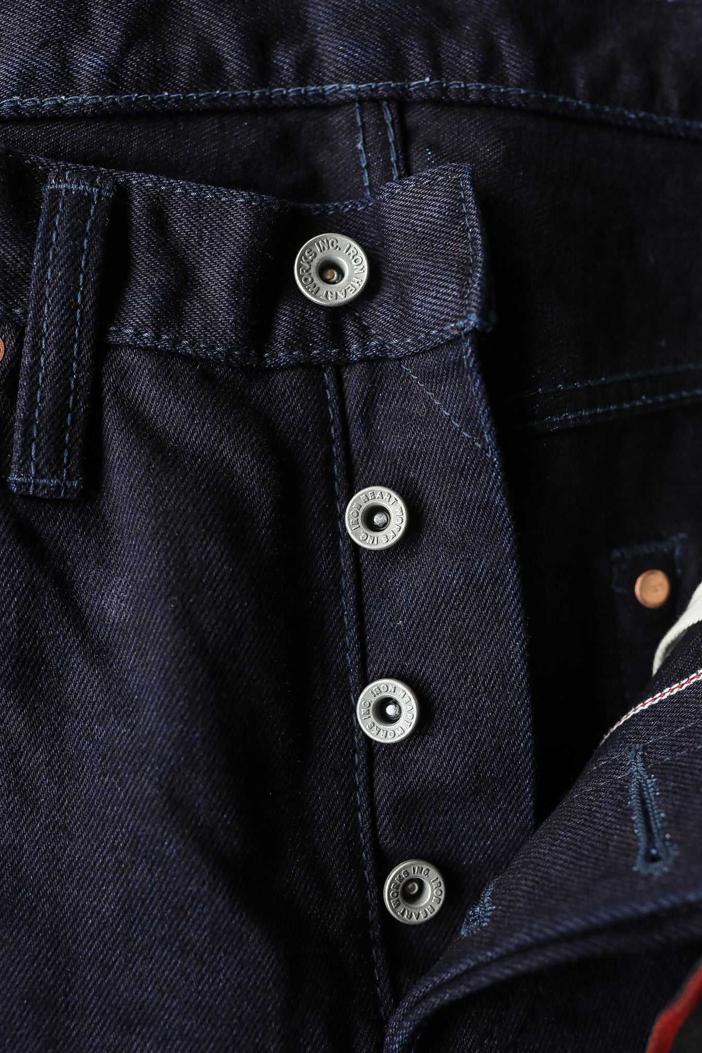 14oz 666S-142ii Selvedge Denim Slim Straight Cut Jeans - Indigo/Indigo