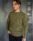 14oz Ultra Heavyweight Loopwheel Cotton Crew Neck Sweat - Olive IHSW-69L-OLV