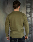 14oz Ultra Heavyweight Loopwheel Cotton Crew Neck Sweat - Olive IHSW-69L-OLV