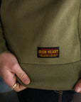14oz Ultra Heavyweight Loopwheel Cotton Crew Neck Sweat - Olive IHSW-69L-OLV