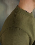14oz Ultra Heavyweight Loopwheel Cotton Crew Neck Sweat - Olive IHSW-69L-OLV