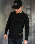 14oz Ultra Heavyweight Loopwheel Cotton Crew Neck Sweat - Black IHSW-69L-BLK