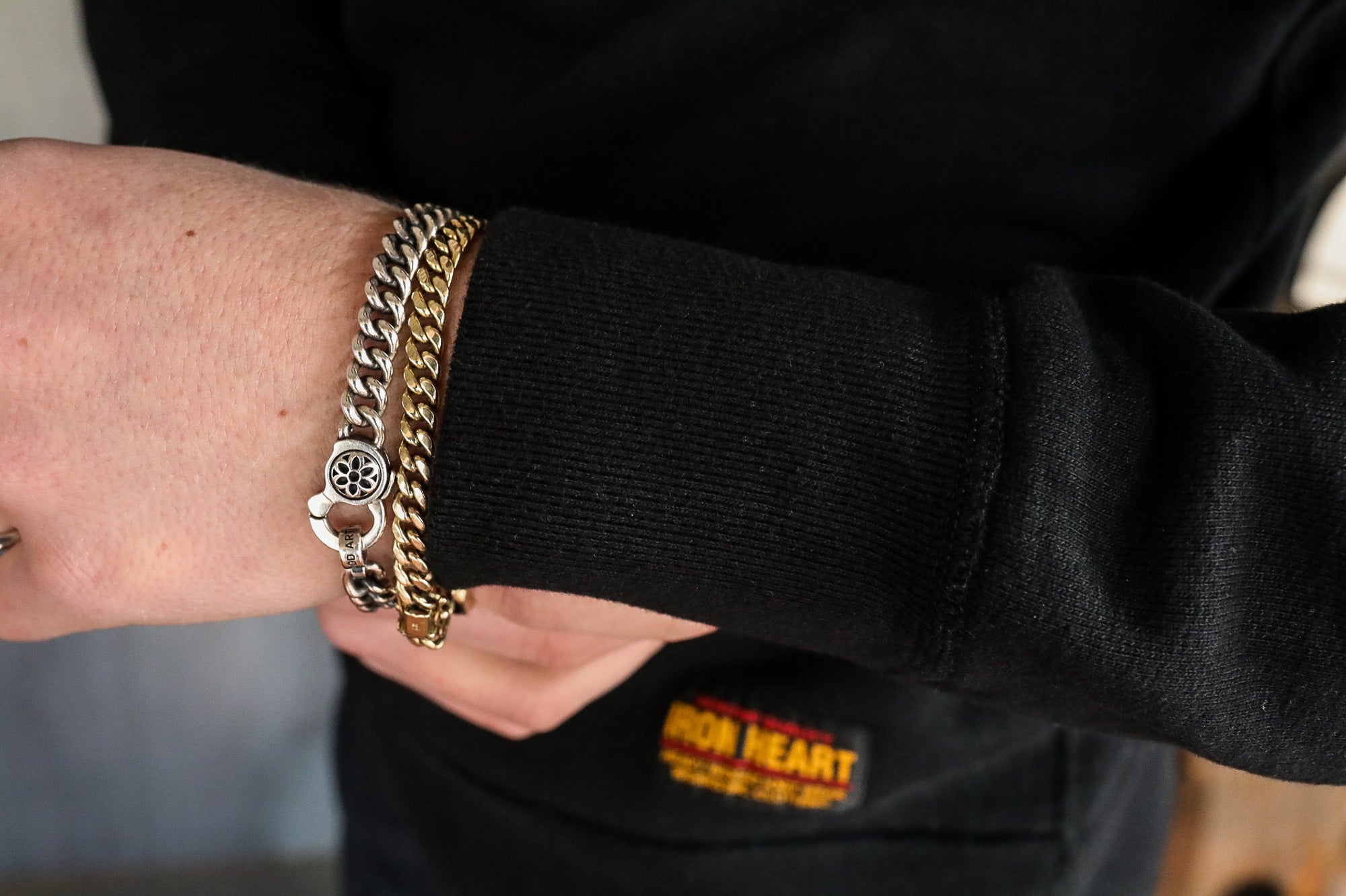 14oz Ultra Heavyweight Loopwheel Cotton Crew Neck Sweat - Black IHSW-69L-BLK