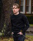 14oz Ultra Heavyweight Loopwheel Cotton Crew Neck Sweat - Black IHSW-69L-BLK